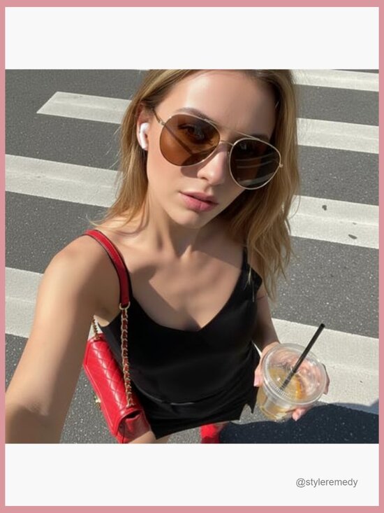 Polarized Aviator Sunglasses with UV Protection and Tangle-Free Design